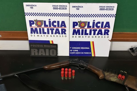 Homem é preso por porte ilegal de arma de fogo, direção perigosa e corrupção ativa em Campo Novo do Parecis