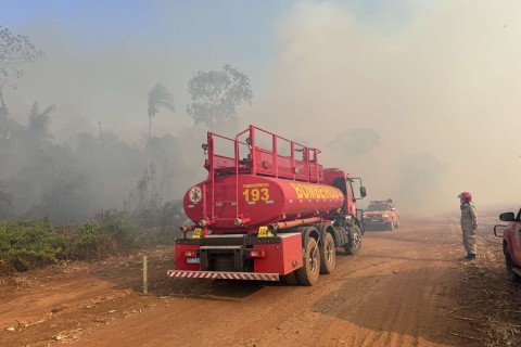 Fogo volta a queimar mata próxima ao rio Membeca em Campo Novo