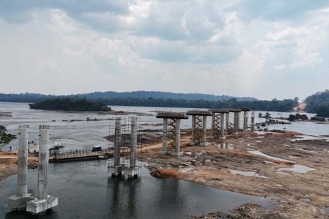 Obras da maior ponte de Mato Grosso chegam a 30% de execução; veja fotos