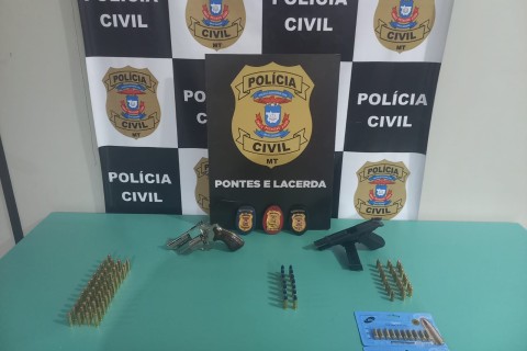 Polícia Civil apreende armas usadas em homicídios e drogas com adolescentes em MT