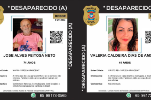 Famílias procuram por idoso e mulher desaparecidos