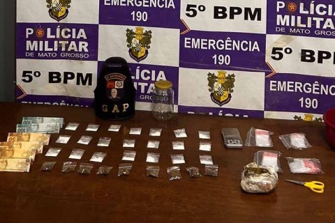 Suspeito com diversas passagens criminais é preso com 34 porções de drogas