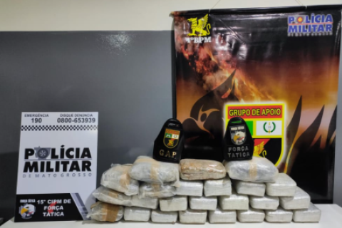 Jovem de 20 anos é preso com 40 kg de maconha em MT