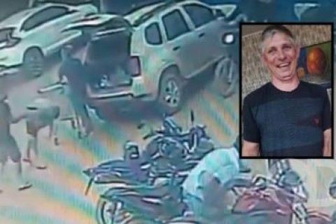 Vídeo - Homem é assassinado no estacionamento de mercado em MT